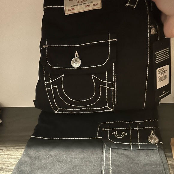 NWT True Religion Big T Baggy Cargo Plants Black 27​​ - Picture 5 of 11